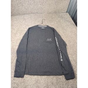 Vineyard Vines Mens XS Gray Long Sleeve Pocket T-Shirt Whale Graphic Cotton Tee
